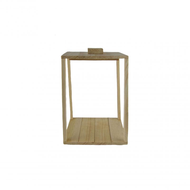 Lampion drewniany 15,5x15,5x24cm